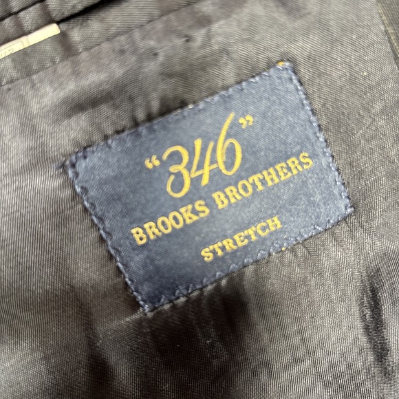 BROOKS BROTHERS 346 Men's Navy Blue Pin Striped Sport Coat Blazer Jacket Sz 46R - Picture 3 of 11